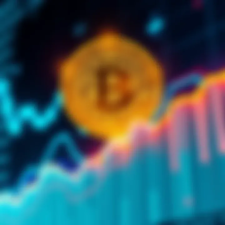 A visual of the Bitcoin symbol with rising financial graphs, illustrating the debate on Bitcoin's role in finance.