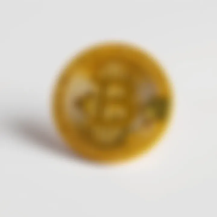 A visual comparison of a gold bar and a Bitcoin symbol, highlighting their value without industrial use, set against a neutral background.