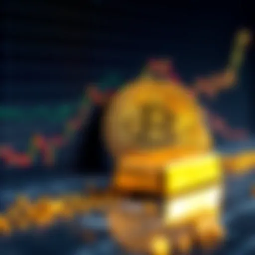 Graph showing Bitcoin's value rising towards $170,000 alongside a gold bar symbolizing its comparison with gold.