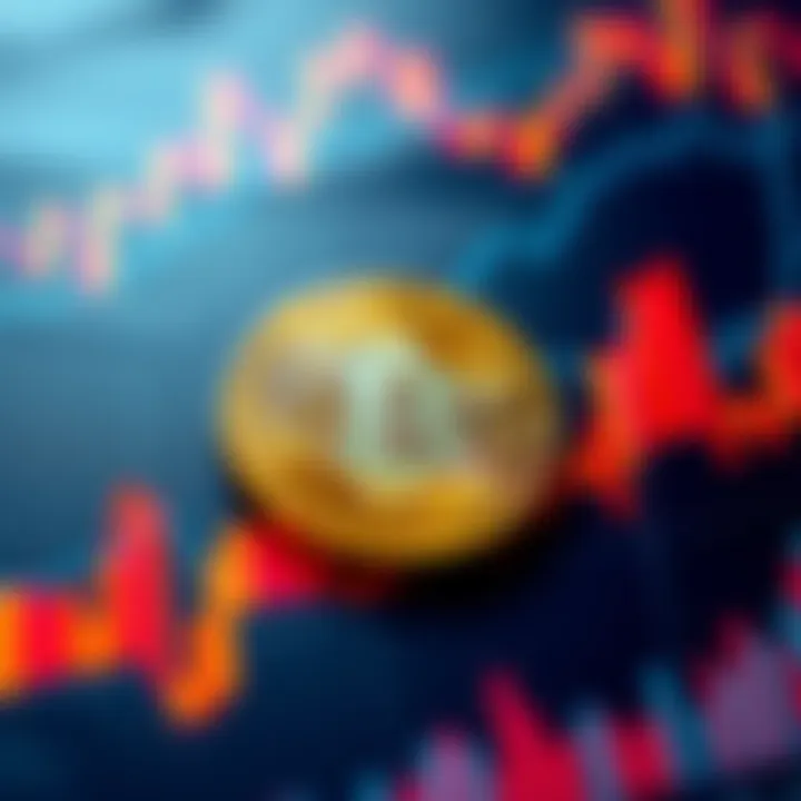 A shiny Bitcoin placed on a financial growth chart illustrating cryptocurrency trends.