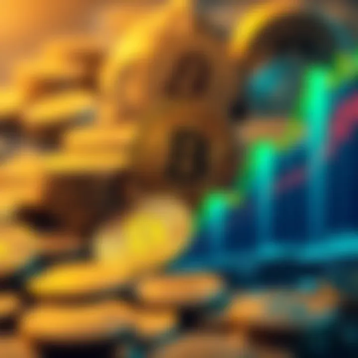 A visual representation of Bitcoin's potential rise to $50,000, featuring a graph showing an upward trend alongside Bitcoin coins