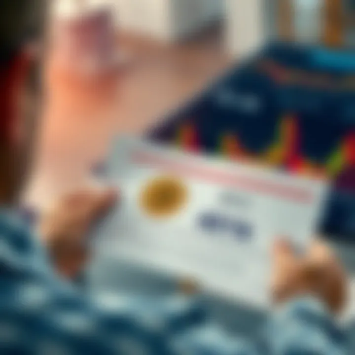 A person examining a Bitcoin chart while holding a document labeled 401k loan, illustrating a financial strategy for investing in Bitcoin.
