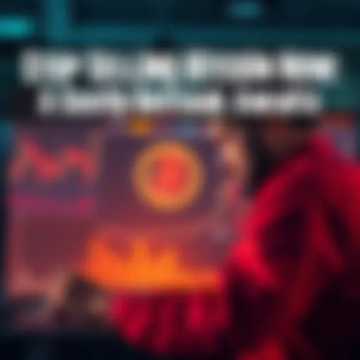 A worried investor looking at Bitcoin charts on a computer screen, contemplating their next move in the market