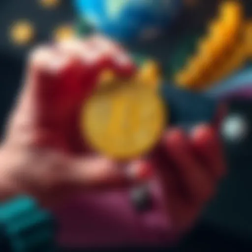 A person holds a Bitcoin symbol in one hand and a Ledger wallet in the other, weighing their options for investment security.