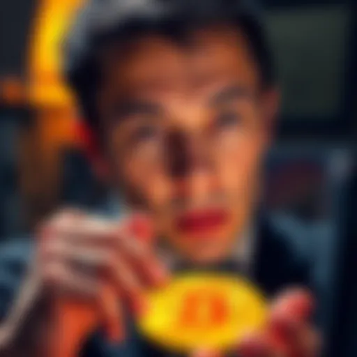 A person contemplating their investment in Bitcoin with £4,000 in front of them, showing a thoughtful expression.