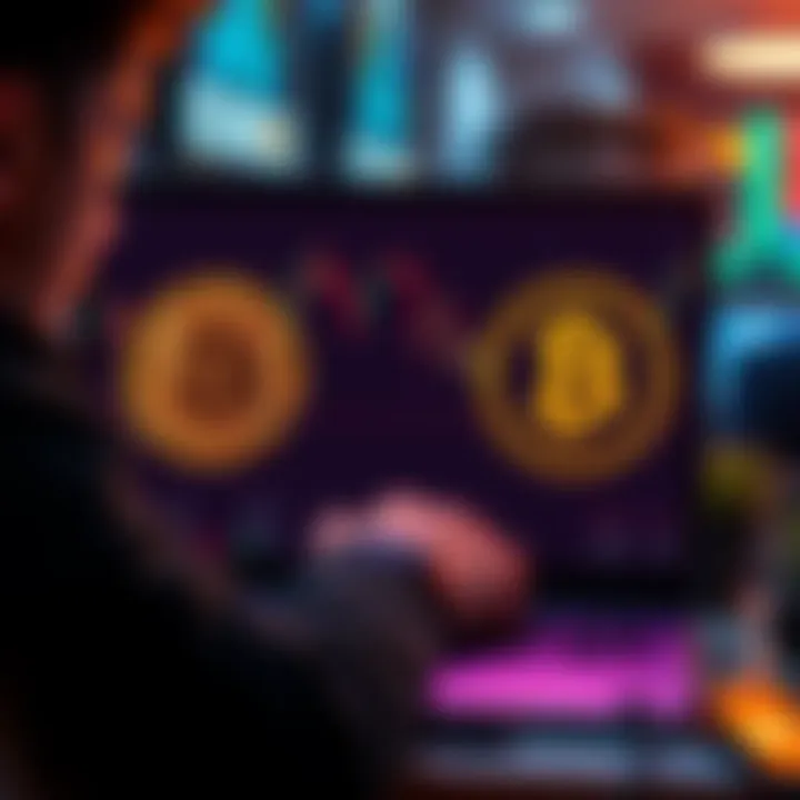 An investor comparing OKX and Strike on a laptop screen with Bitcoin logos visible