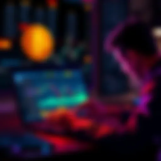 A person analyzing Bitcoin price charts on a laptop while considering dollar-cost averaging in investments
