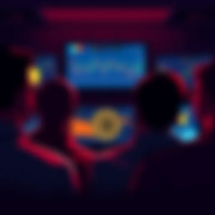 Bitcoin Investors Overlooking Safer Strategies A group of people staring at declining altcoin charts on screens while a chart showing Bitcoin's stability is visible in the background.