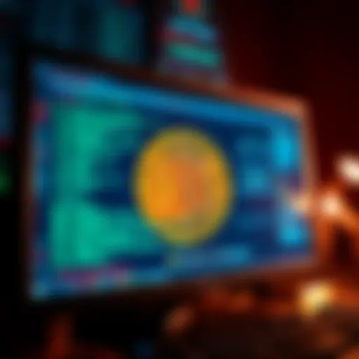 A warning symbol on a computer screen with Bitcoin Knots logo and malware alerts