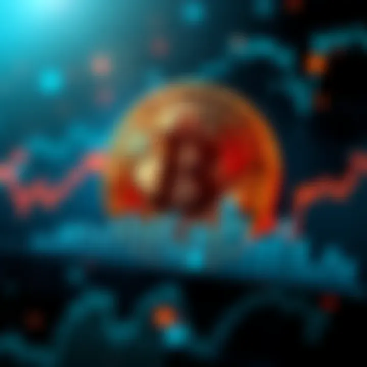 A graphic showing the Bitcoin symbol with a rising and falling line chart representing market fluctuations after a massive investment.