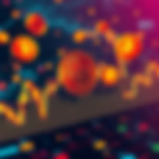 Graph showing Bitcoin price changes over the last 40 days with symbols of fear and doubt around it.