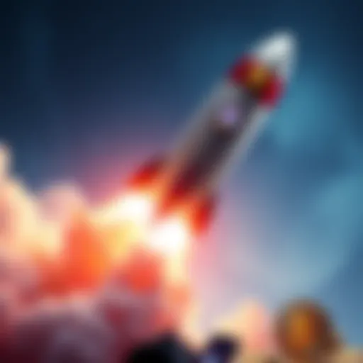 A humorous Bitcoin meme showing a rocket taking off with Bitcoin symbols, symbolizing excitement for hitting $200,000.