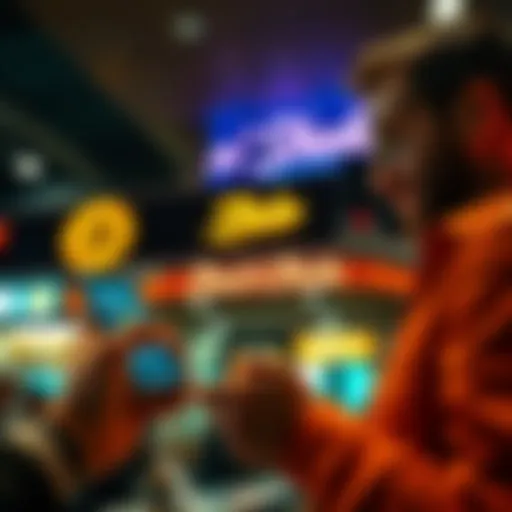 A customer using Bitcoin to pay at Steak n' Shake, showcasing the payment process with a digital wallet on a smartphone