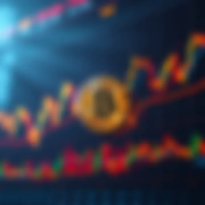 Graph showing Bitcoin price movements with fluctuating trends and trader sentiment indicators