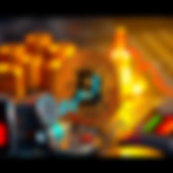 A graphical representation showing Bitcoin's price decrease in comparison to gold's stability, illustrating the struggle to attract retail investors.