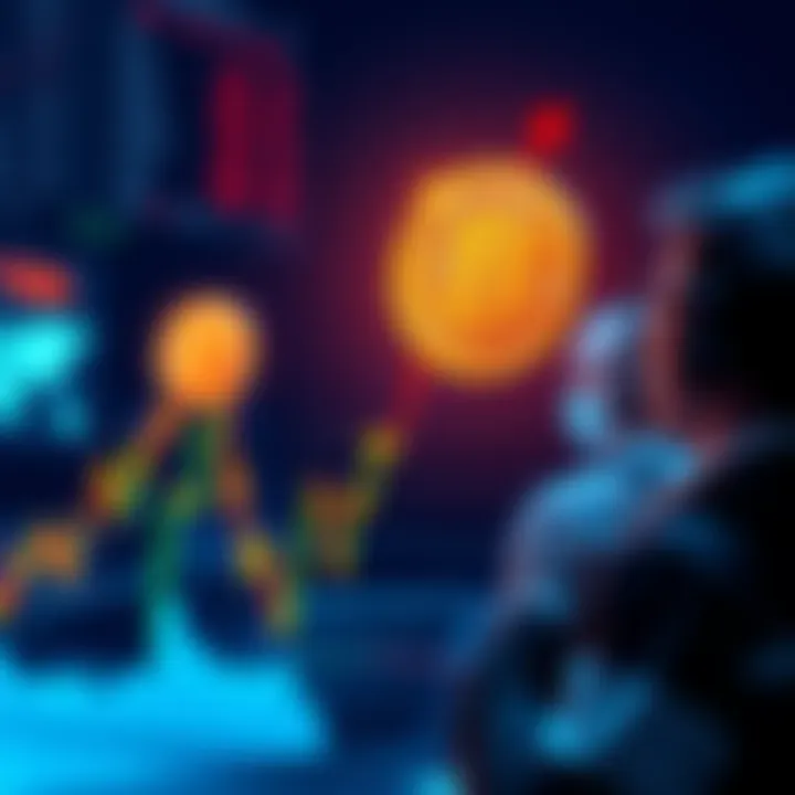 A graph showing the decline of Bitcoin prices with traders looking concerned, representing fading buying interest.