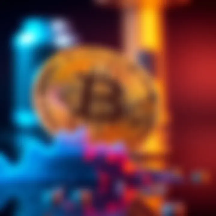 Bitcoin Price Drop Graphic showing a Bitcoin symbol with a downward trend line and liquidated amounts highlighted, representing the recent market crash.