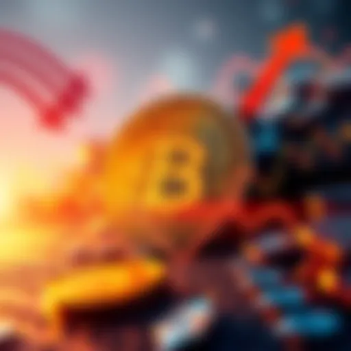 A visual representation of Bitcoin's price stuck between $100k and $107k, with arrows indicating the struggle between buyers and sellers.