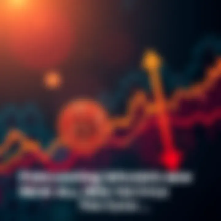 Graph showing Bitcoin price trends with upward arrows indicating potential growth