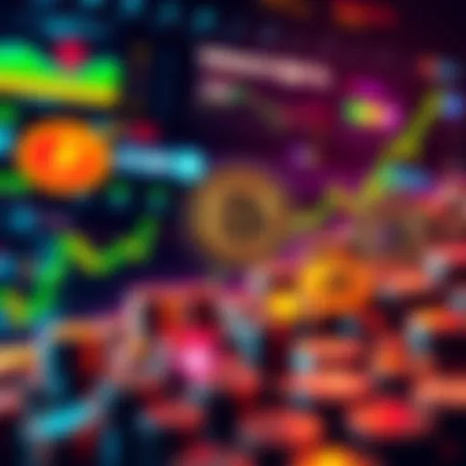 Graph showing Bitcoin price rising above $122K with various cryptocurrencies experiencing growth