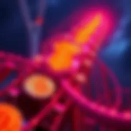 A vibrant depiction of the Bitcoin roller coaster meme showing a roller coaster with Bitcoin symbols, illustrating market fluctuations and excitement in the crypto community.