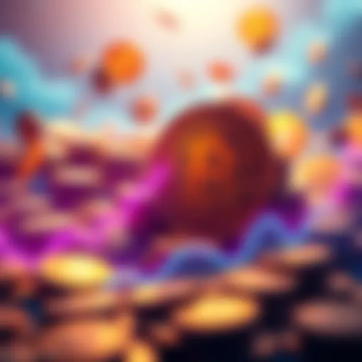 Bitcoin Sell-Off Illustration showing a graph with a downward trend symbolizing Bitcoin's recent sell-off, with coins being sold off in the background