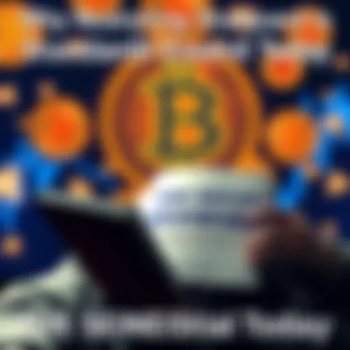 A person reading The Bitcoin Standard book with Bitcoin symbols in the background
