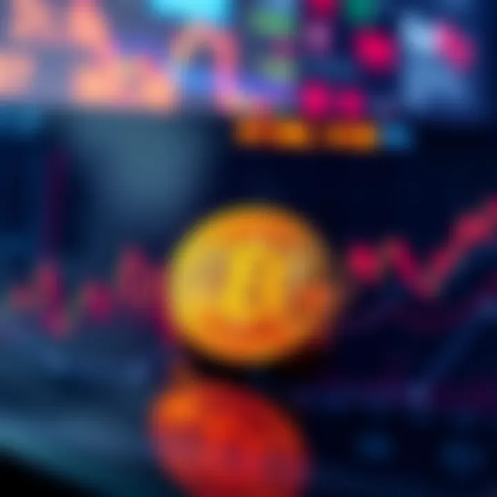 A graphic showing Bitcoin's price movements alongside a chart of the US stock market, highlighting the correlation during economic instability.