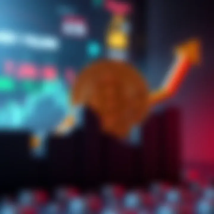 Bitcoin logo with an upward trend graph behind it, symbolizing growth and excitement.
