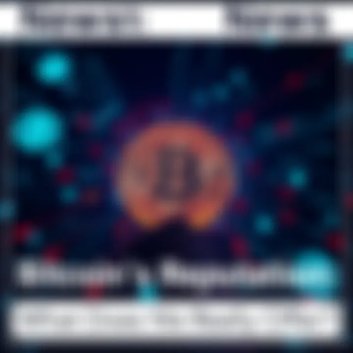 A glowing Bitcoin symbol against a dark digital background with other cryptocurrency symbols faintly visible.