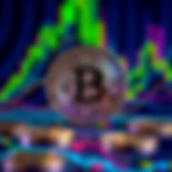 A close-up of the Bitcoin symbol with a digital currency background representing its role in the financial world.