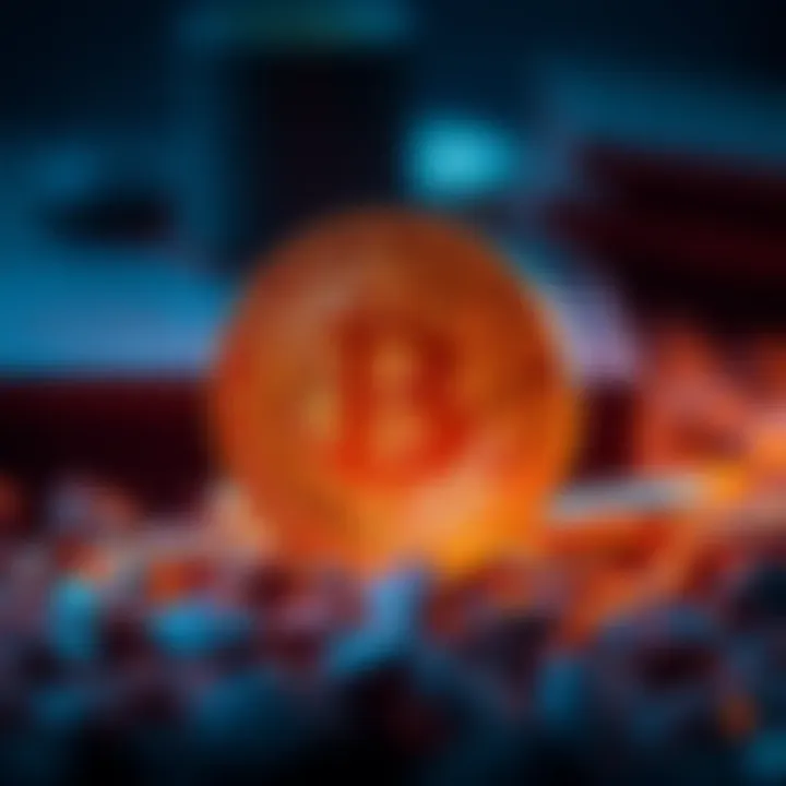 A Bitcoin symbol merging with a dollar sign, representing the idea of wealth and freedom through cryptocurrency.