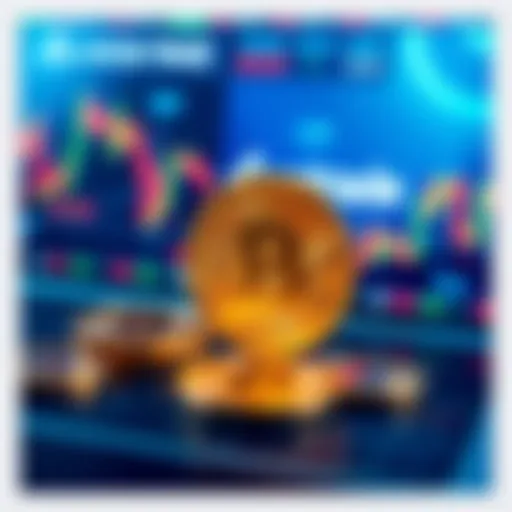 Visual representation of Bitcoin icons with trading charts and Axiom Trade logo in the background