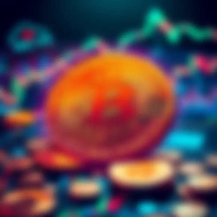 Visual representation of a $1 billion Bitcoin transaction involving banks and cryptocurrency exchanges, showing digital coins and financial charts.