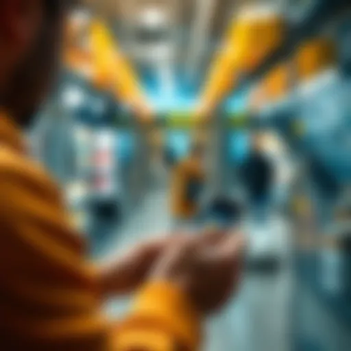 A person using a smartphone to make a purchase with Bitcoin at a store, showcasing its use in daily life.