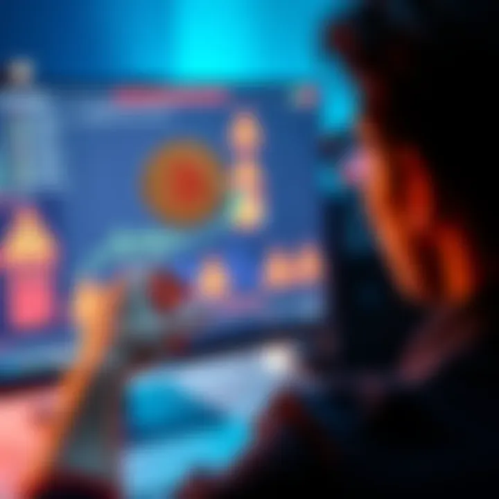 A person looking at a computer screen showing Bitcoin transfer to a Ledger wallet, with warning symbols in the background