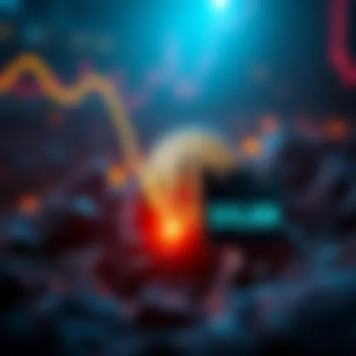 A visual representation showing a downward trend in Bitcoin's value with a Bitcoin symbol and a $15,000 tag, reflecting potential market concerns.