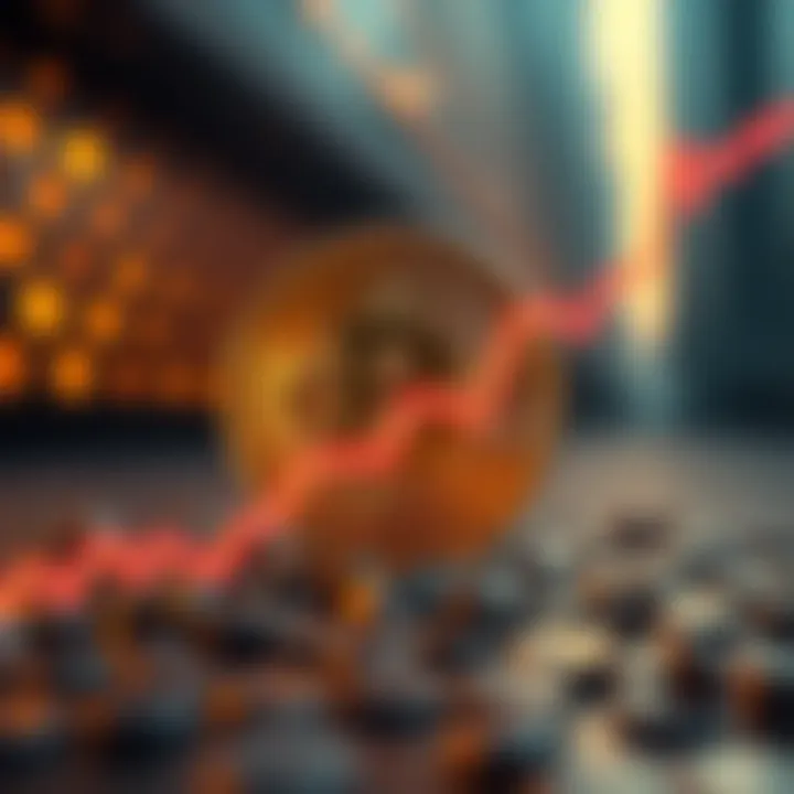 A graphic showing a Bitcoin symbol with an upward trend line, representing the potential rise to over one million dollars.