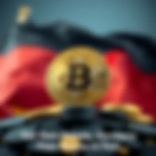 A visual comparison showing Bitcoin symbol with Germany's flag in the background, indicating more Bitcoin owned than Germany's reserves.