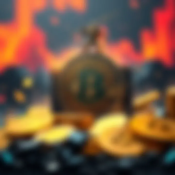 A graphic showing Bitcoin coins re-entering the market after being dormant for eight years