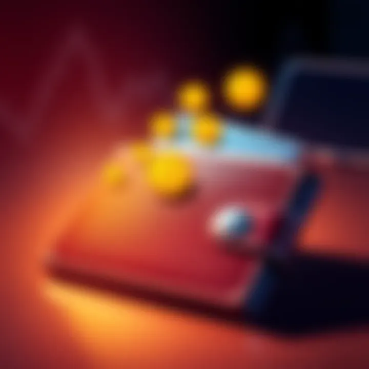 A visual representation of a digital wallet with small Bitcoin icons being added, showcasing accumulation over time.