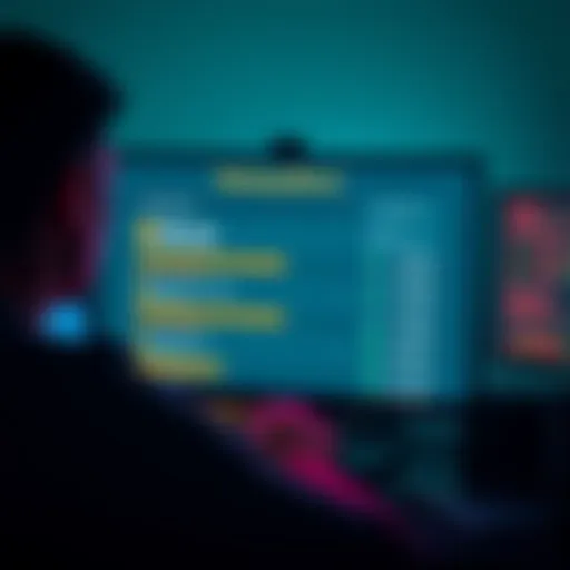 A person looking at a computer screen with Bitcoin wallet software open, showing empty balances and warning messages.