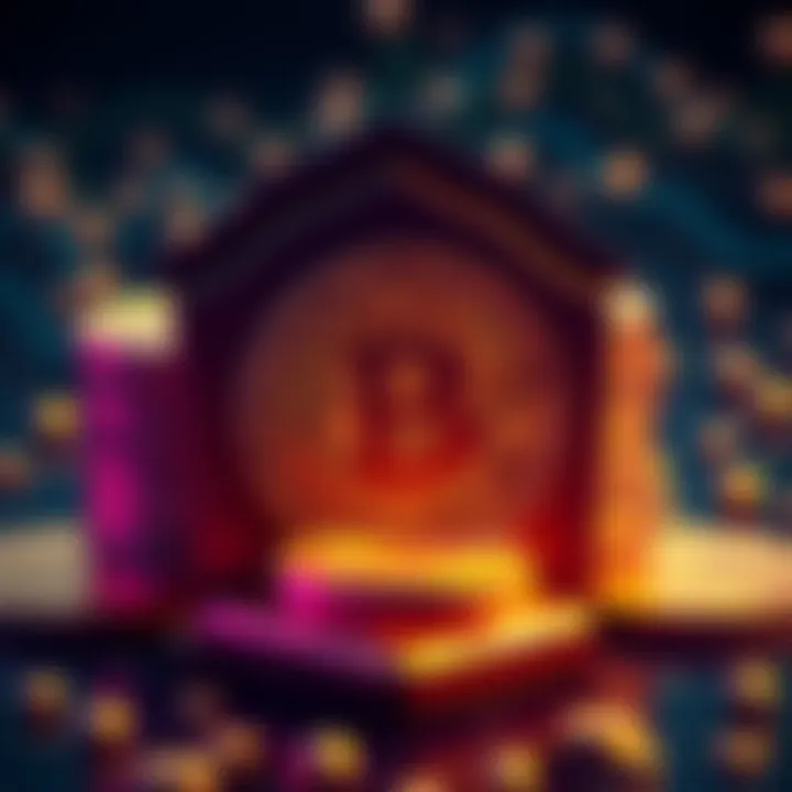 A digital illustration of Bitcoin coins stacked on a shield, symbolizing wealth protection and security.