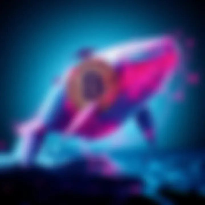 A digital representation of a Bitcoin whale moving $44 million worth of BTC, symbolizing a significant cryptocurrency transfer after 12 years.