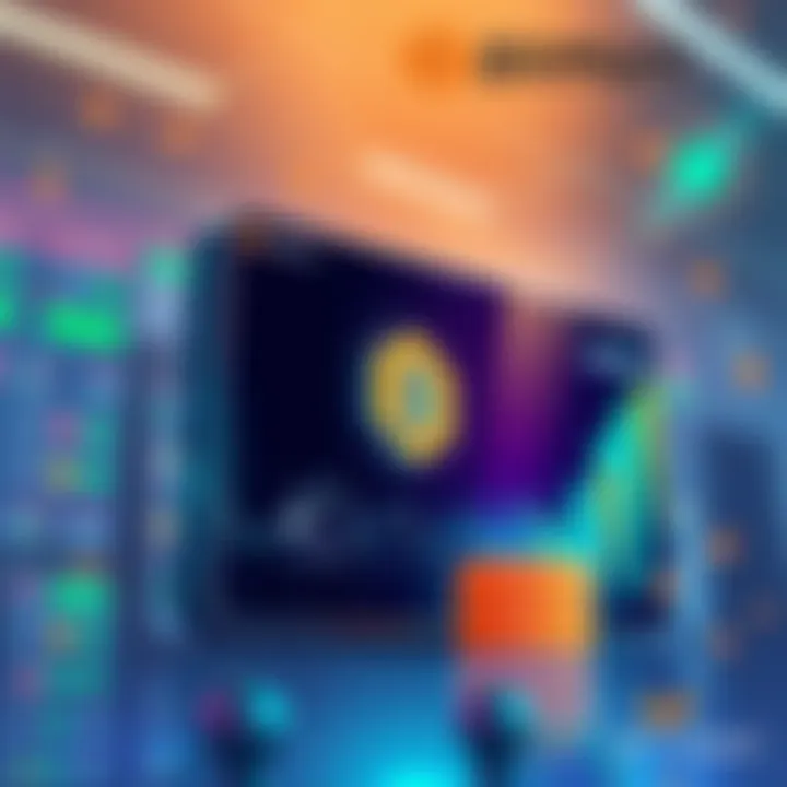 BitMart BMRUSD Listing Announcement Illustration of a cryptocurrency exchange featuring the new BMRUSD trading pair with a graph showing rising trends in the crypto market.