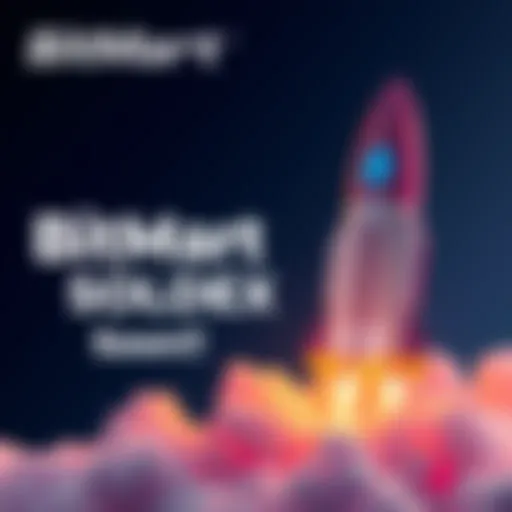 Graphic showing BitMart Exchange logo with SOLDEX token branding and a rocket symbolizing launch