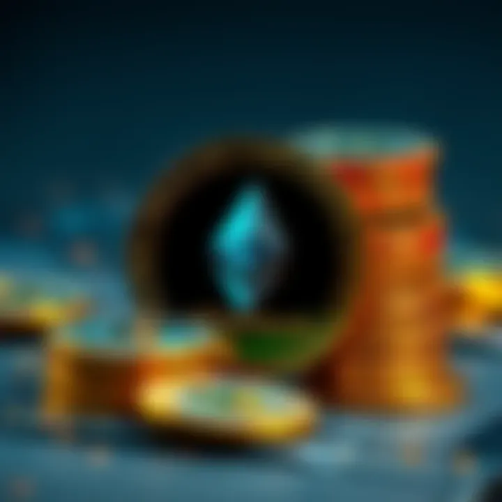 BitMine logo with Ethereum coins stacked, representing the company's acquisition of nearly $1 billion in Ethereum