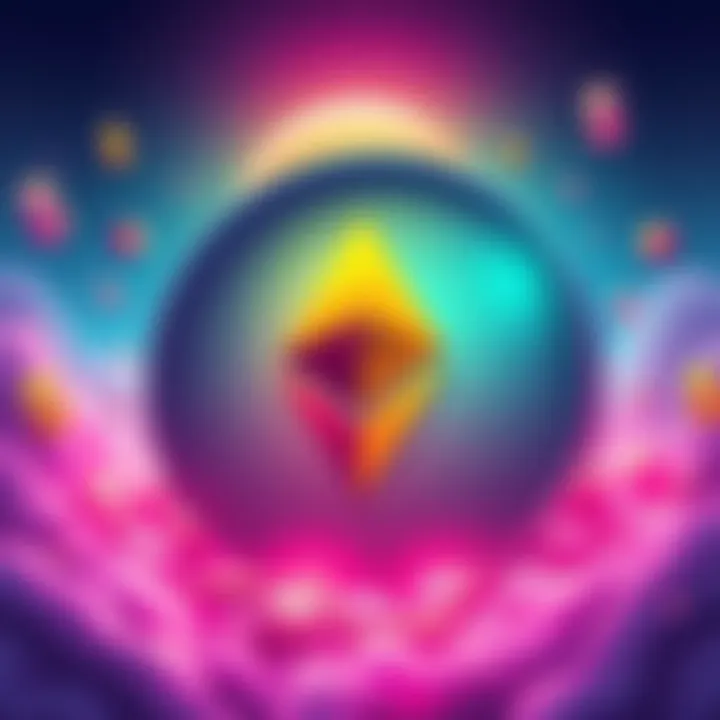 An illustration showing a large Ethereum symbol with dollar signs around it, representing BitMine's $250 million ETH treasury launch