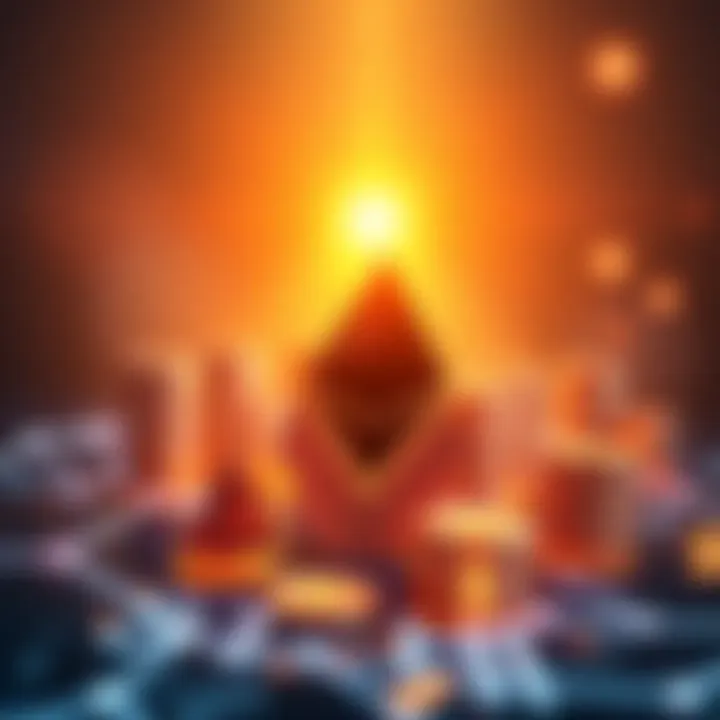 A graphic showing a rising Ethereum logo with dollar signs, symbolizing BitMine's $821M investment in Ether and their goal to reach $26B in total holdings.