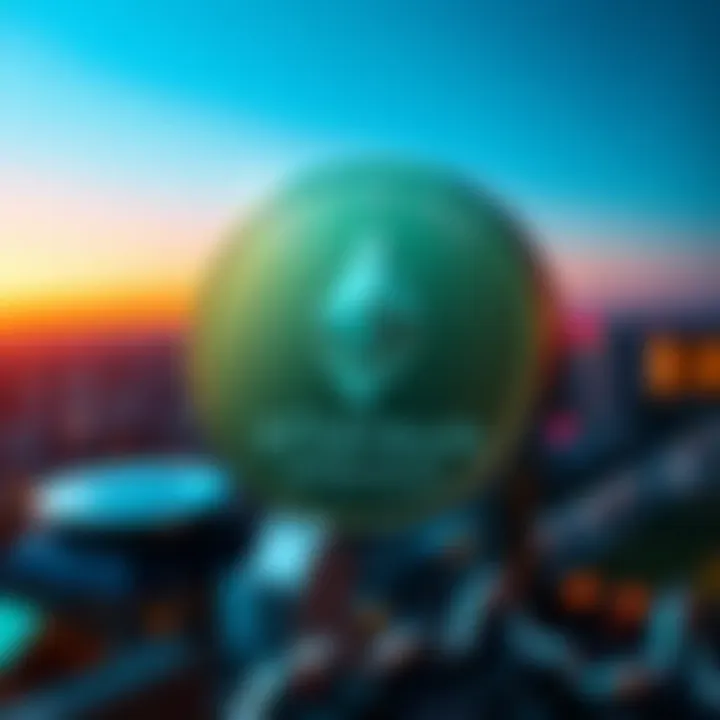 A graphic showing a large Ethereum coin with the BitMine logo, representing their growing treasury of nearly $1 billion in Ethereum.